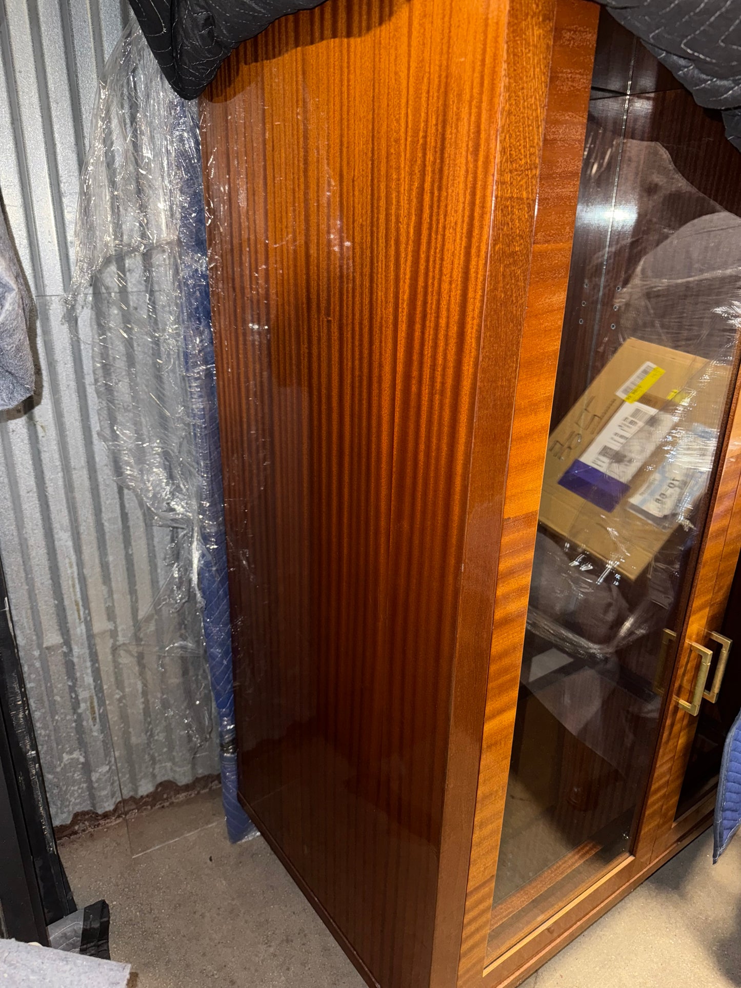 Art Deco Flame Mahogany Bar Cabinet ON HOLD