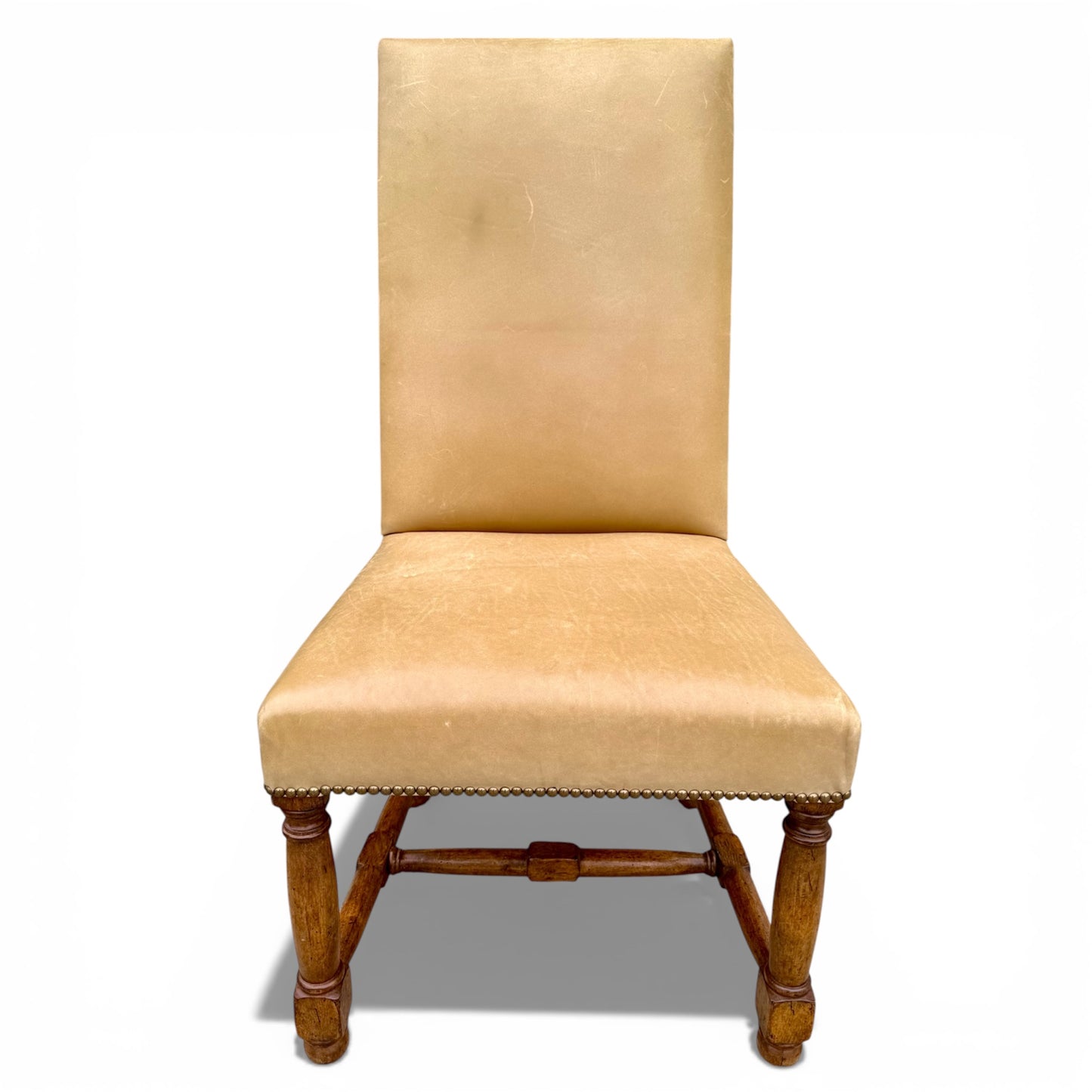 Rose Tarlow Louis XIII Leather Upholstered Dining Chairs- A Set of 8