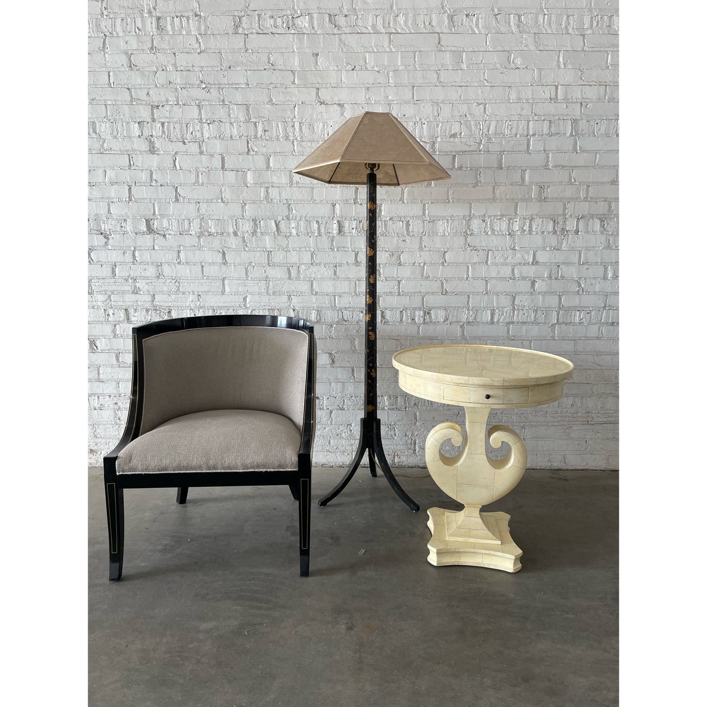 Rose Tarlow Three Leg Chinoiserie Floor Lamps