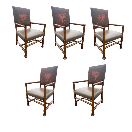 Dessin Fournir Spanish Mission Style Leather Dining Arm Chairs