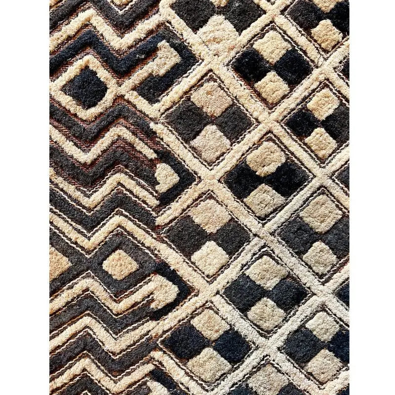 A Set of African Kuba Shoowa Mounted Cloth Woven Panels