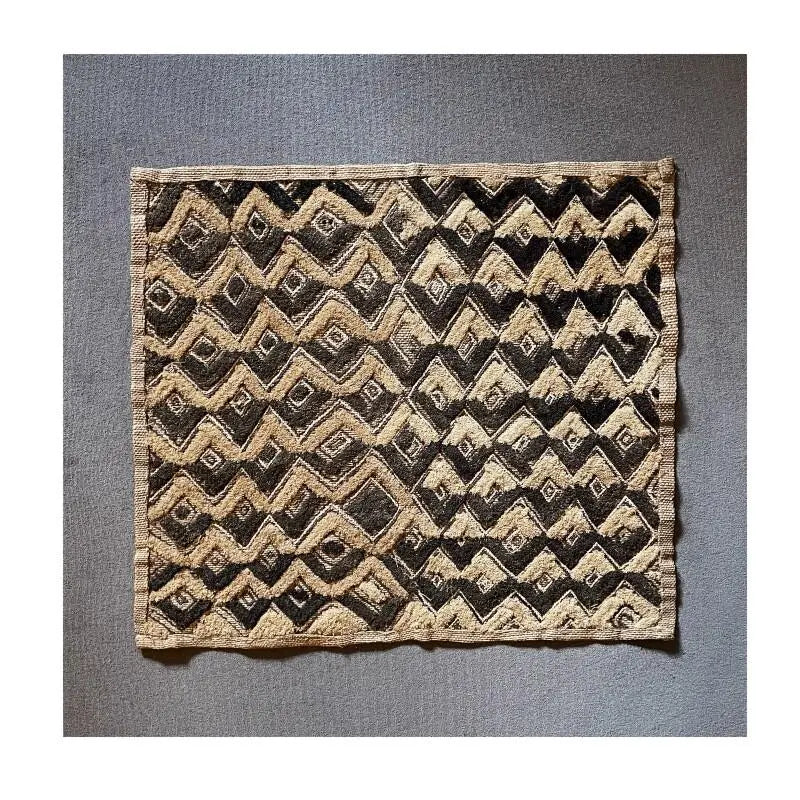 A Set of African Kuba Shoowa Mounted Cloth Woven Panels