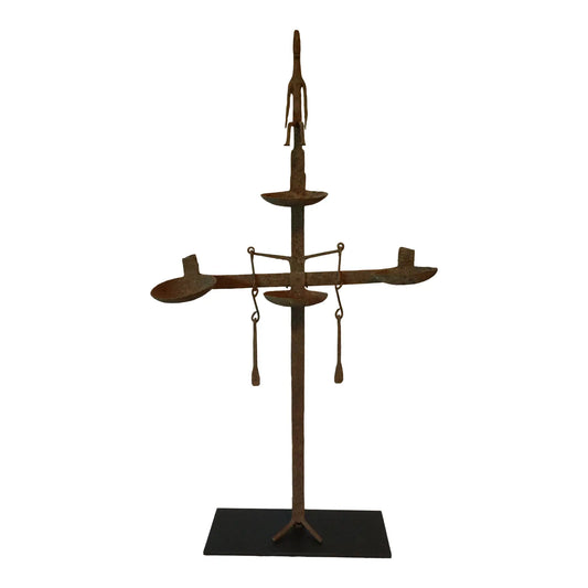 Antique African Bamana Ritual Iron Oil Lamp
