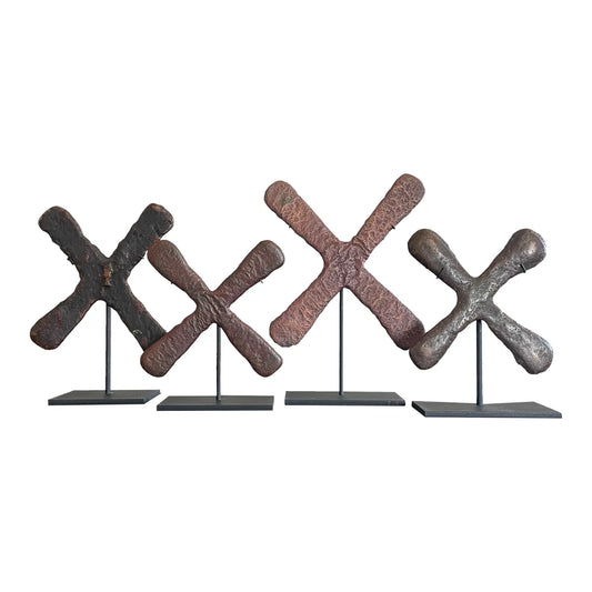 Antique African Katanga Currency Crosses- a Set of 4