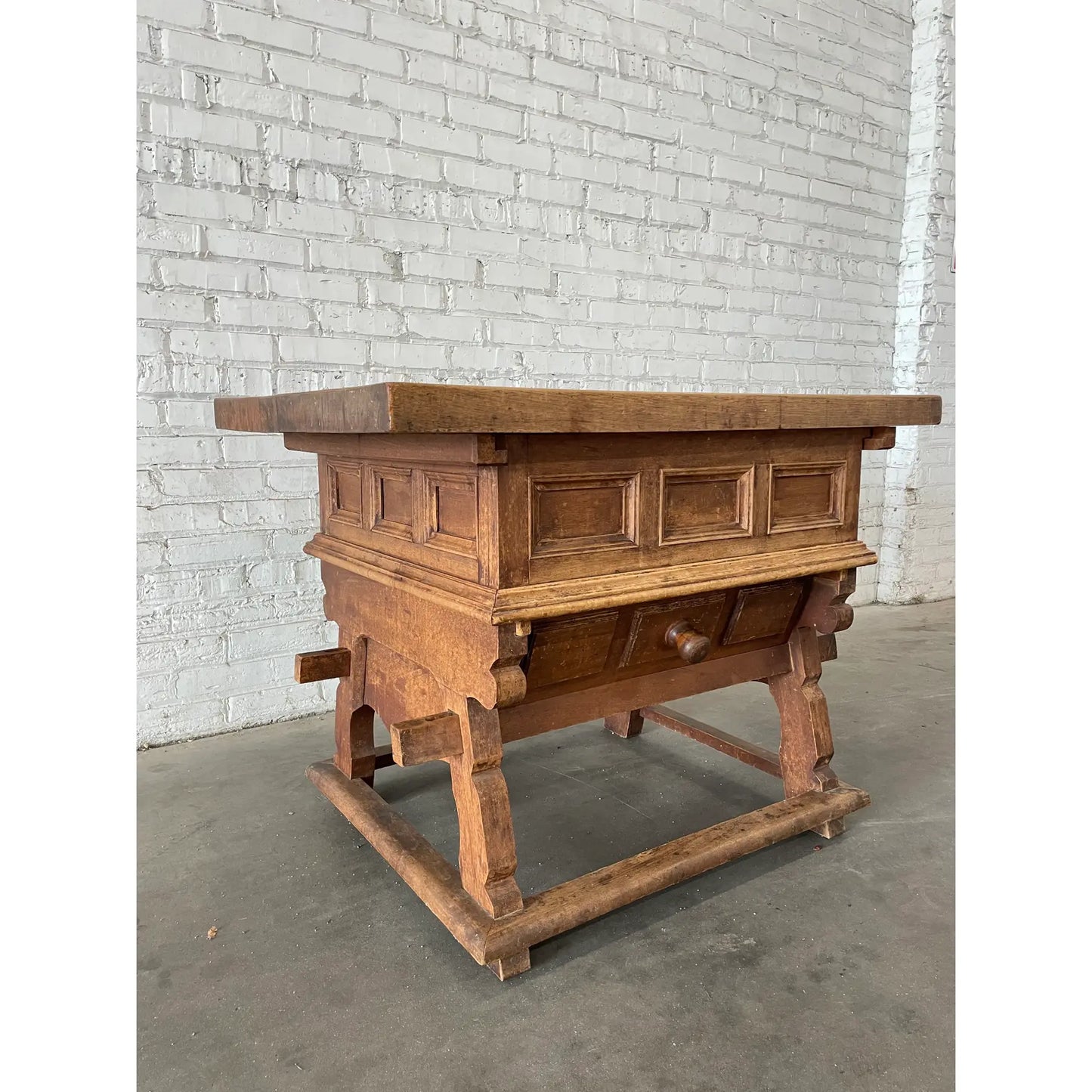 Antique Alpine Oak Tavern Jogl Table