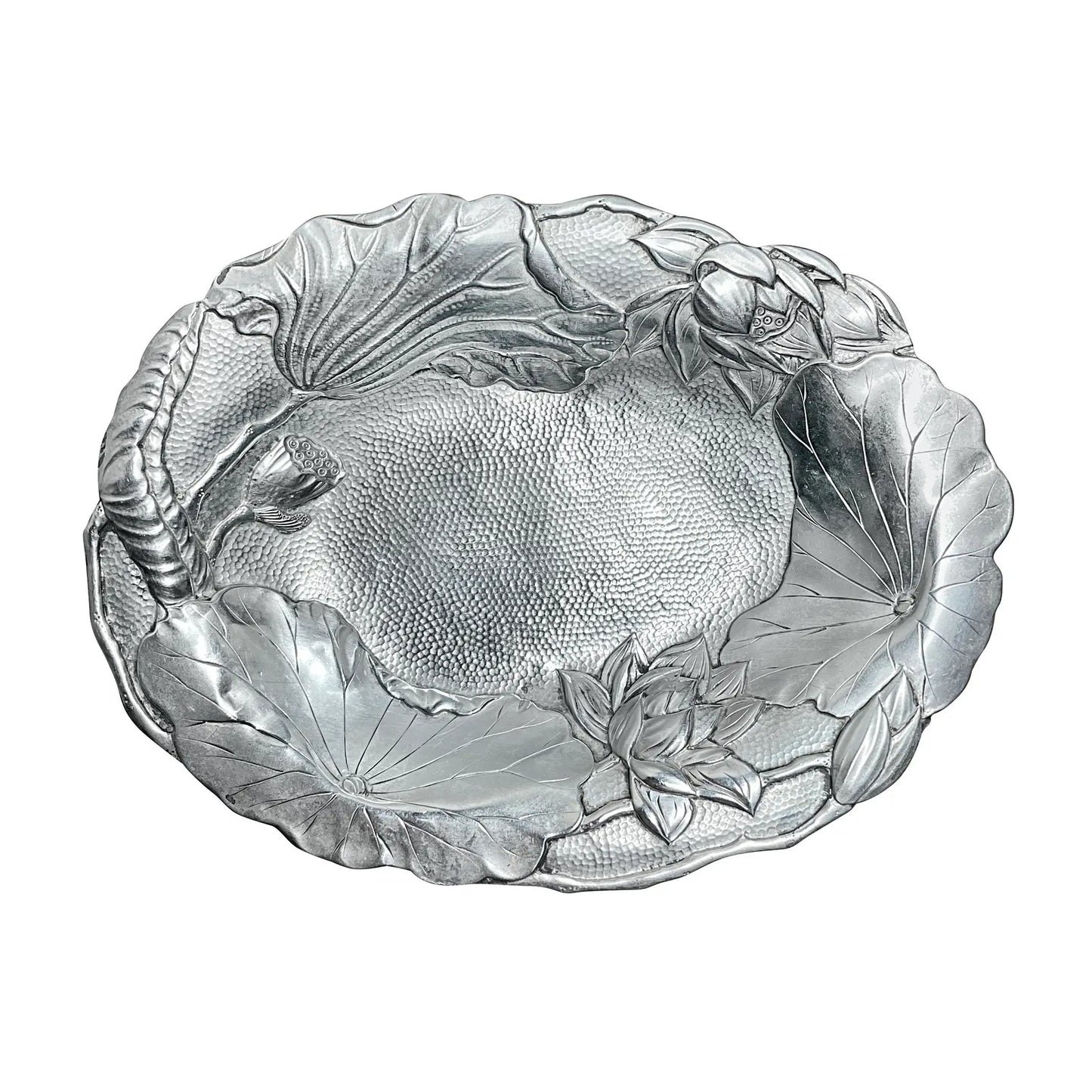 Japanese Meiji Sterling Silver Iris Dish by Samurai Shokai Yokohama