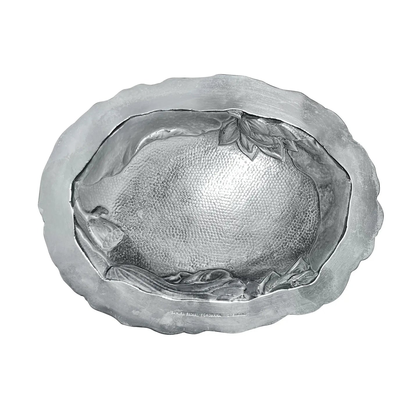 Japanese Meiji Sterling Silver Iris Dish by Samurai Shokai Yokohama