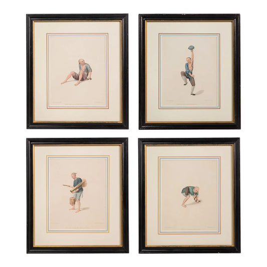 Antique Chinese Colored Engravings of 'Costumes of China'