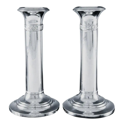 Antique English Edwardian Sterling Silver Candlesticks