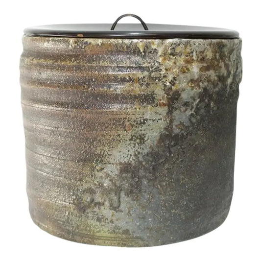 Antique Japanese Bizen Mizusashi Tea Ceremony Water Vessel