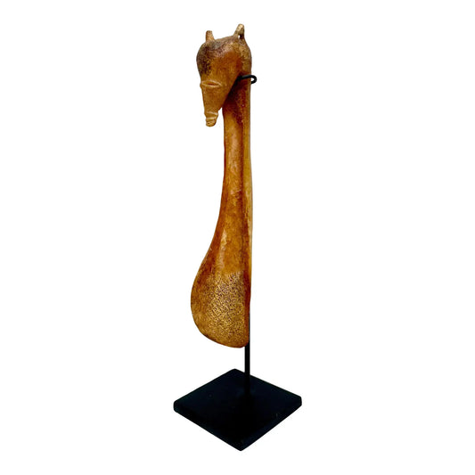 Antique Papua New Guinea Azera Banana Scraper Spoon on Stand