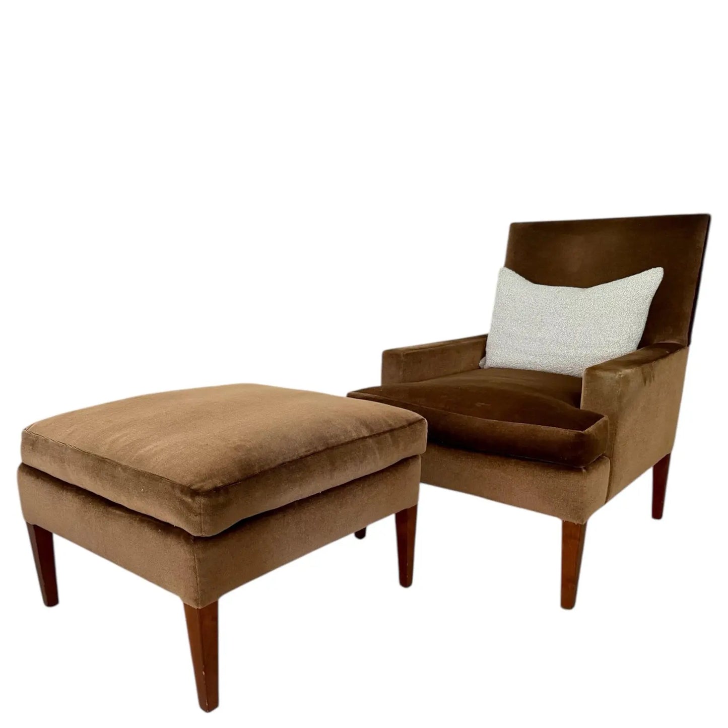 Dessin Fournir Mohair Frey Lounge Chair and Ottoman by Kerry Joyce