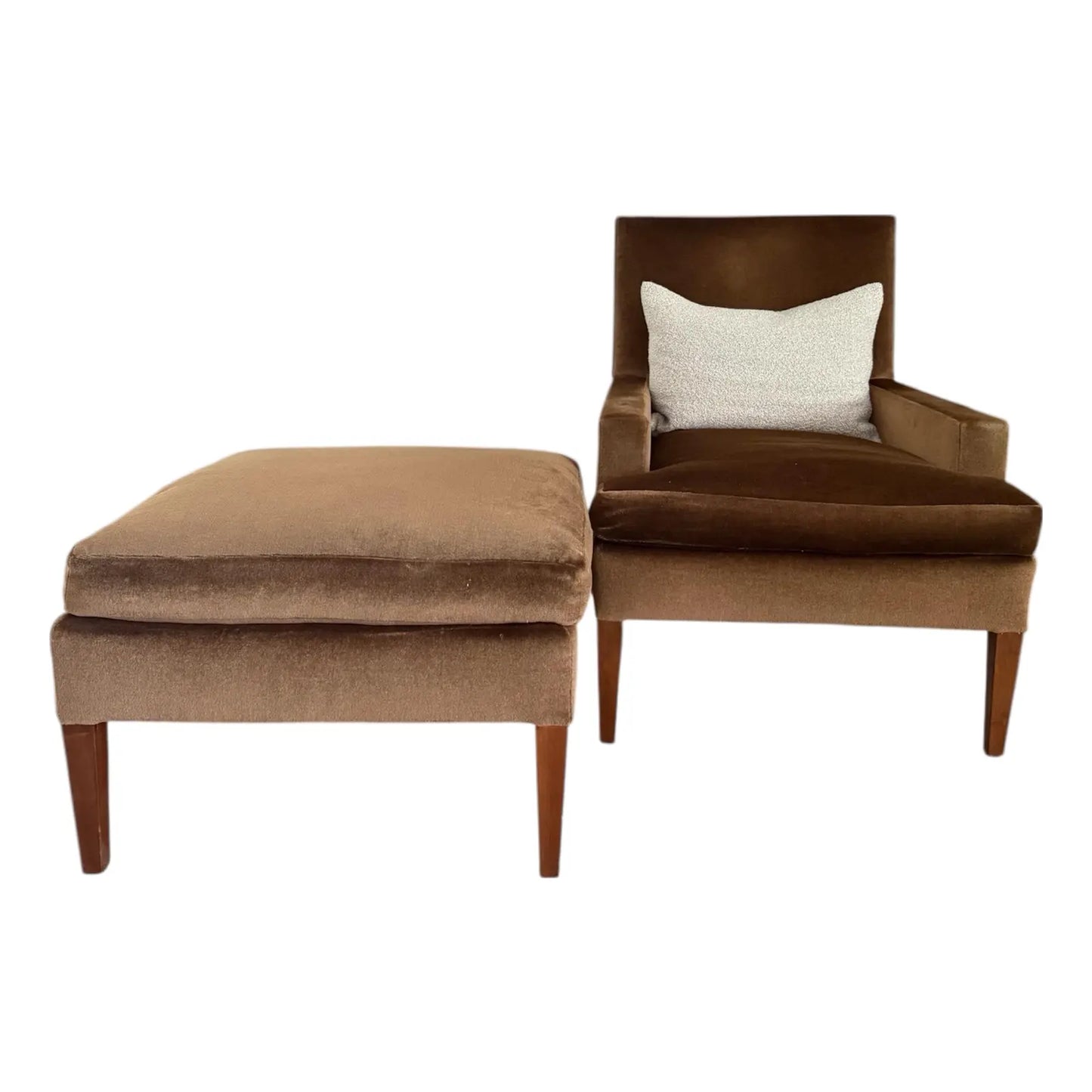 Dessin Fournir Mohair Frey Lounge Chair and Ottoman by Kerry Joyce