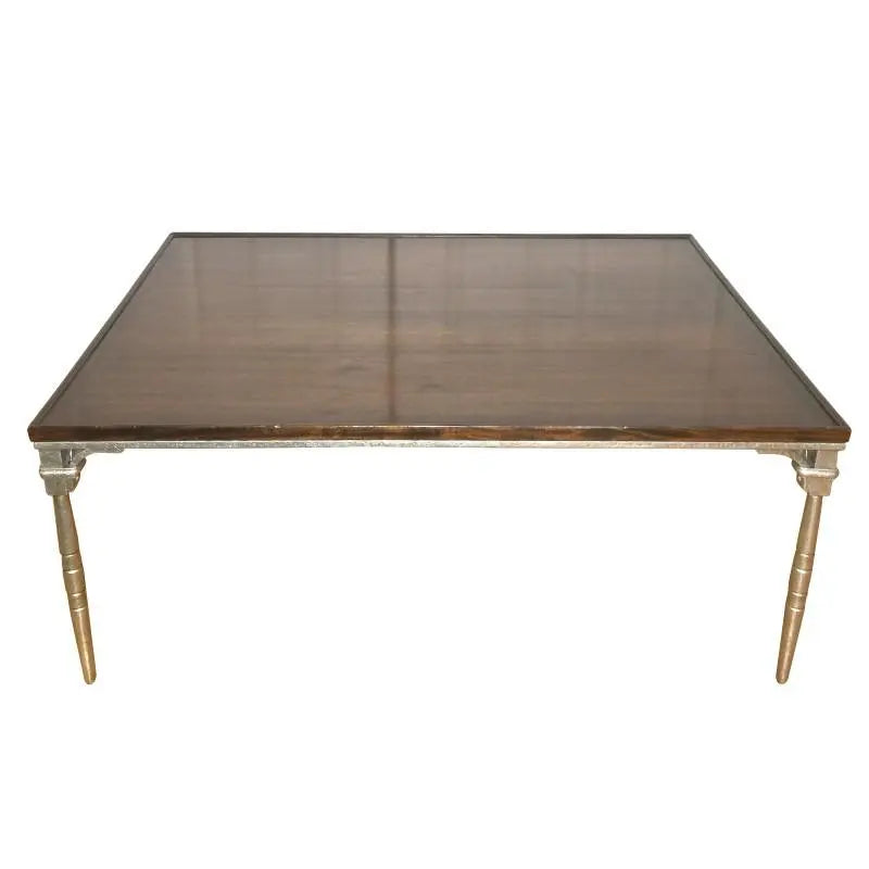 Dessin Fournir Silver Leg Mahogany Tray Top Coffee Table