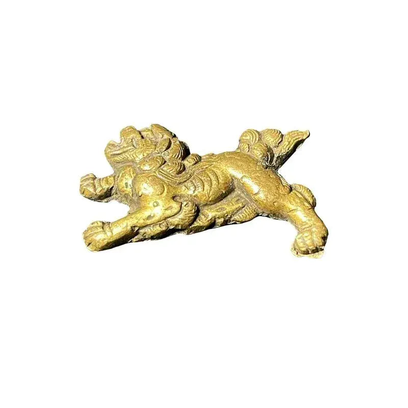 Early 19th Century Japanese Edo Gilt Bronze Karashishi Samurai Sword Menuki