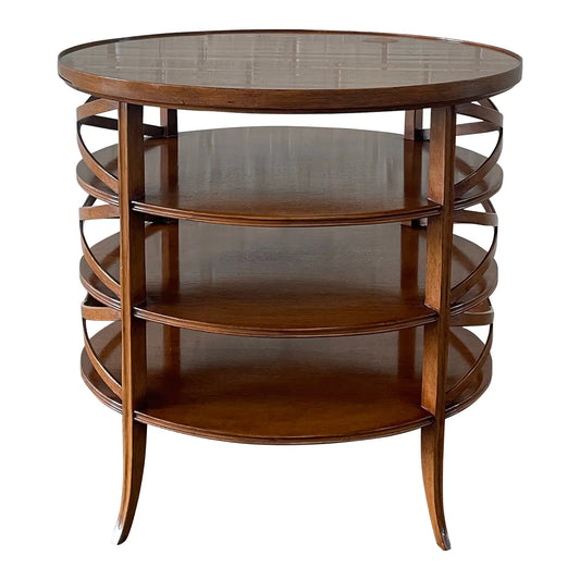 Erika Brunson for Dessin Fournir Traversa Oval Tiered Side Table