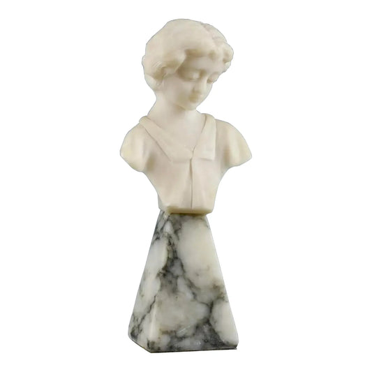 Italian Art Deco Alabaster Bust of a Child