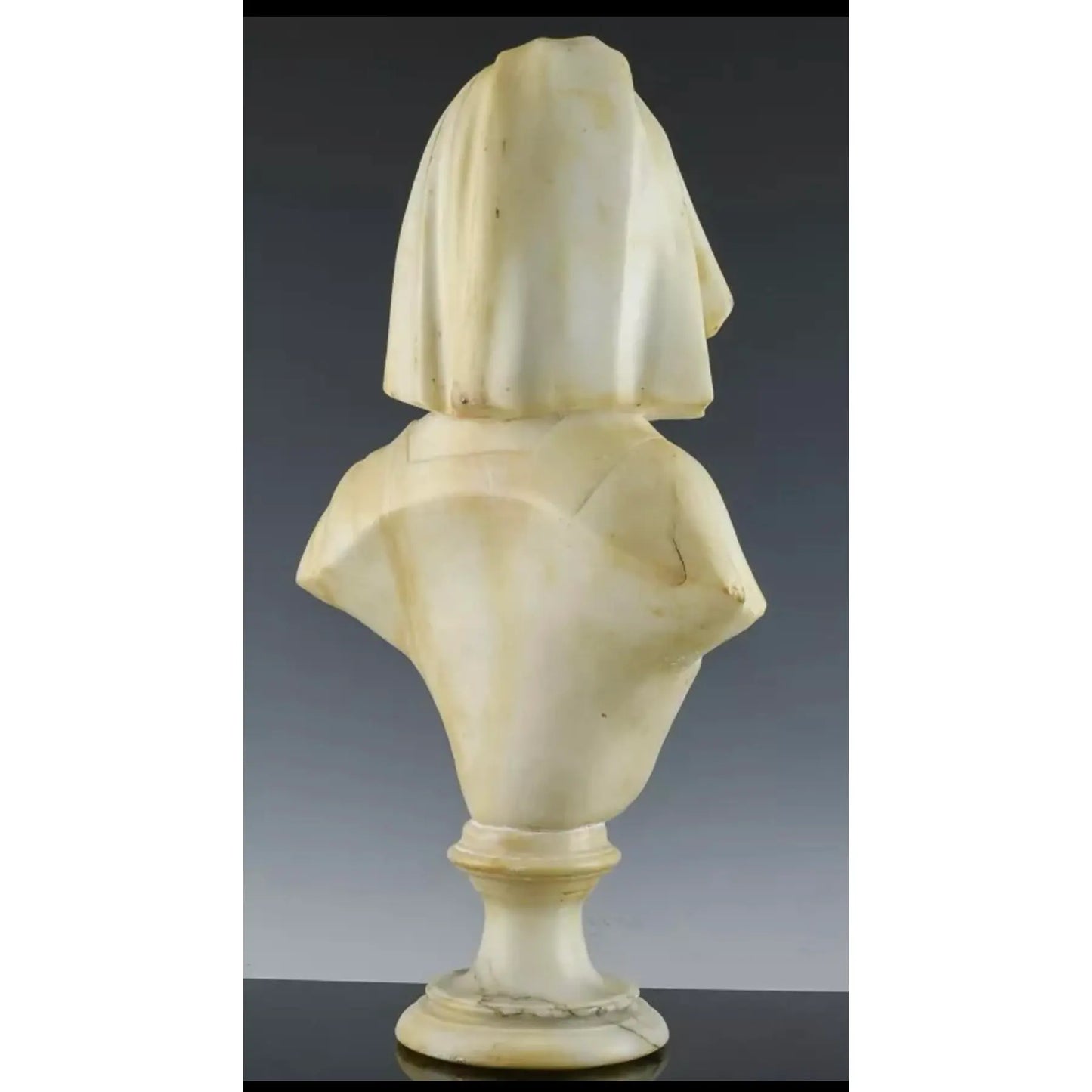 Italian Art Nouveau Alabaster Carving of a Young Woman