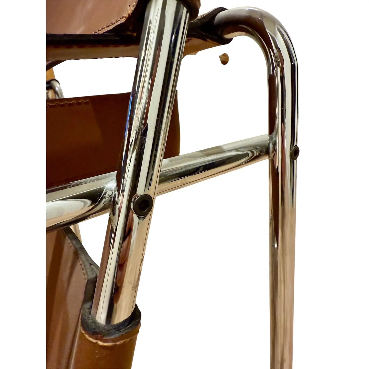 Marcel Breuer Wassily B3 Leather and Chrome Lounge Chairs
