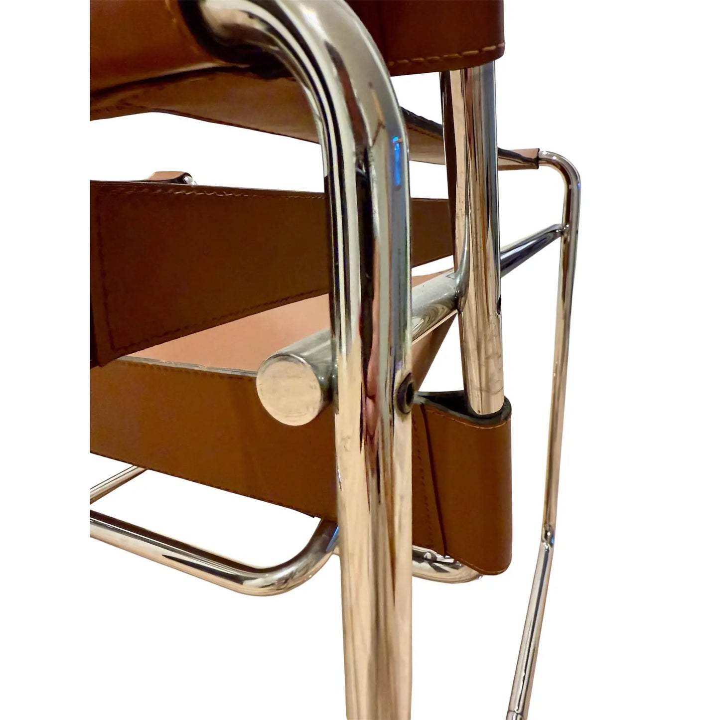Marcel Breuer Wassily B3 Leather and Chrome Lounge Chairs