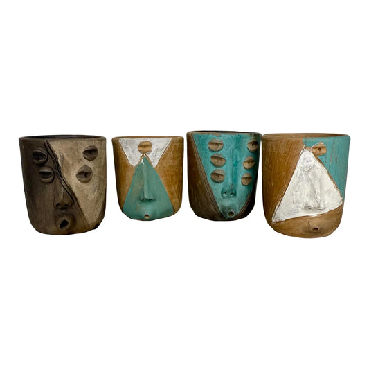 Mexican Surrealist Mezcal Clay Shot Glasses