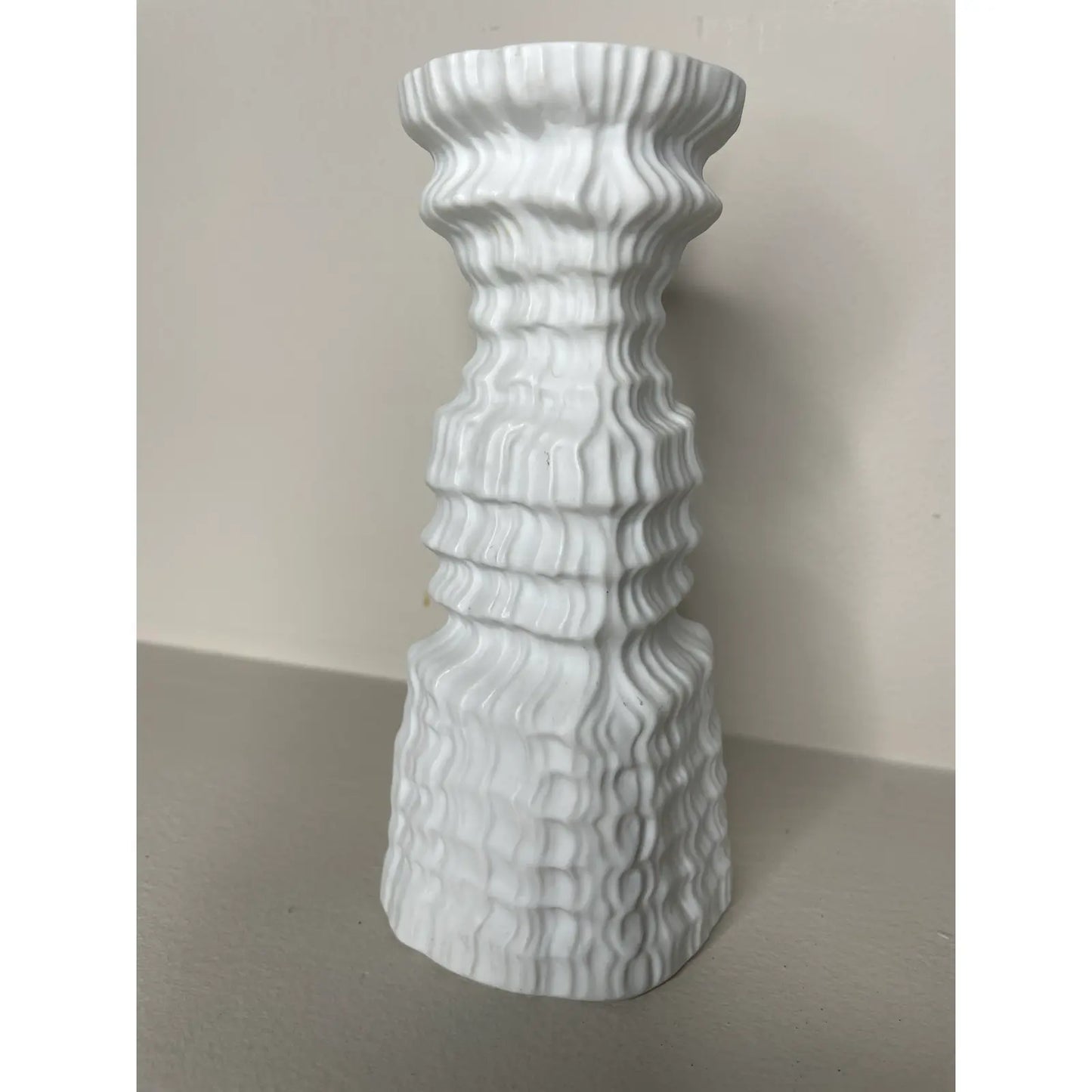 Modern Brutalist White Porcelain Candle Holders by Martin Freyer for Rosenthal