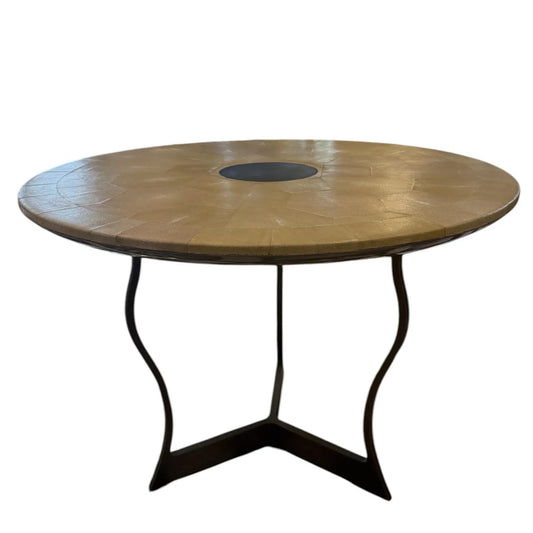 Promemoria Erasmo Shagreen and Bronze Center Table