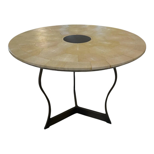 Promemoria Erasmo Shagreen and Bronze Center Table