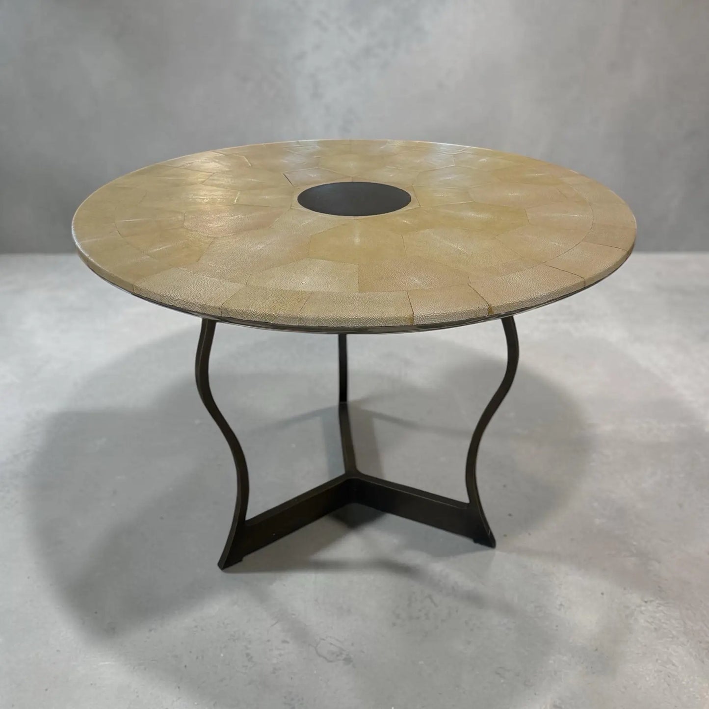 Promemoria Erasmo Shagreen and Bronze Center Table