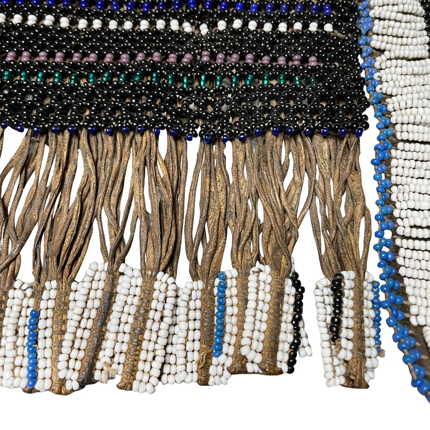 South African Ndebele Leather Beaded Wedding Mapoto Skirt