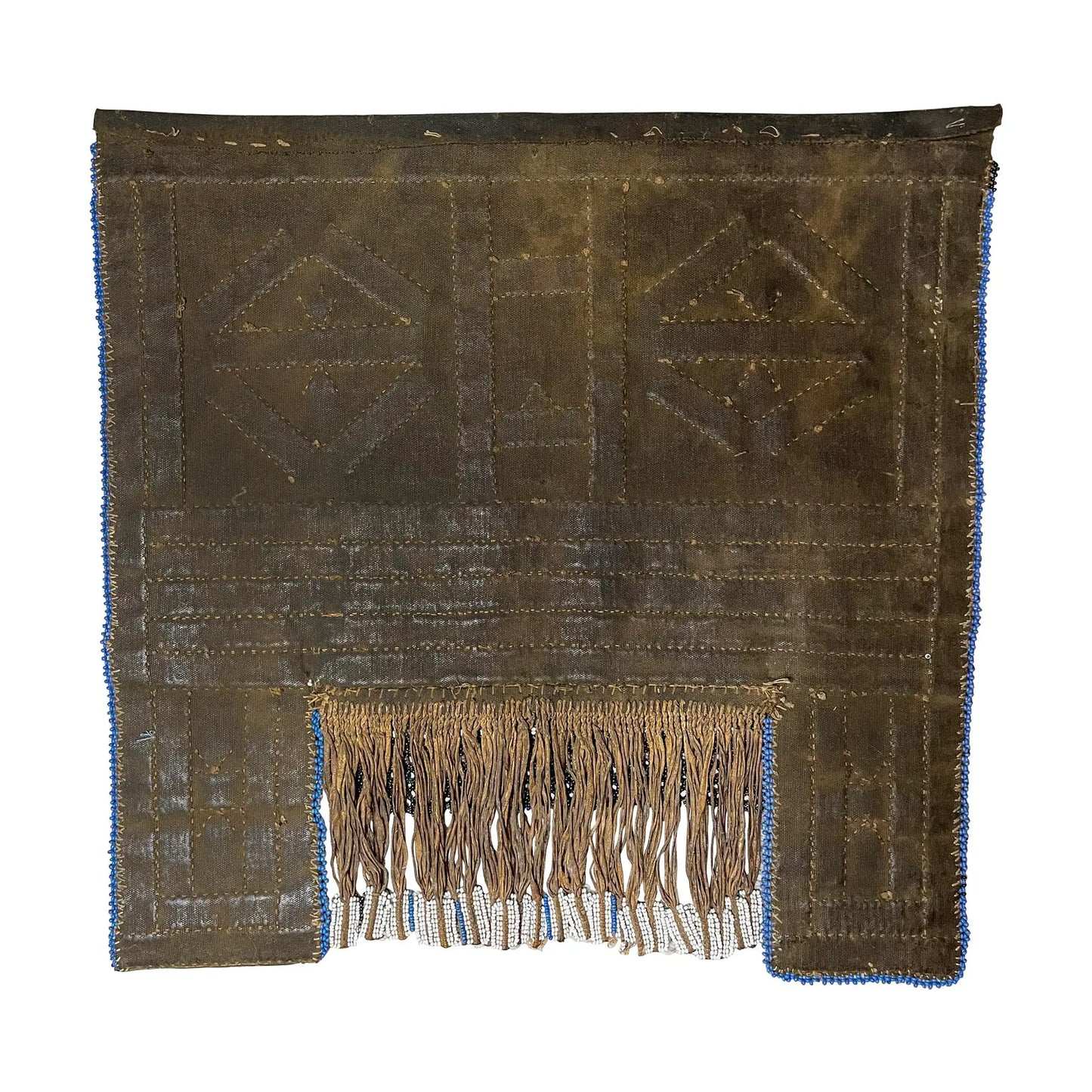 South African Ndebele Leather Beaded Wedding Mapoto Skirt