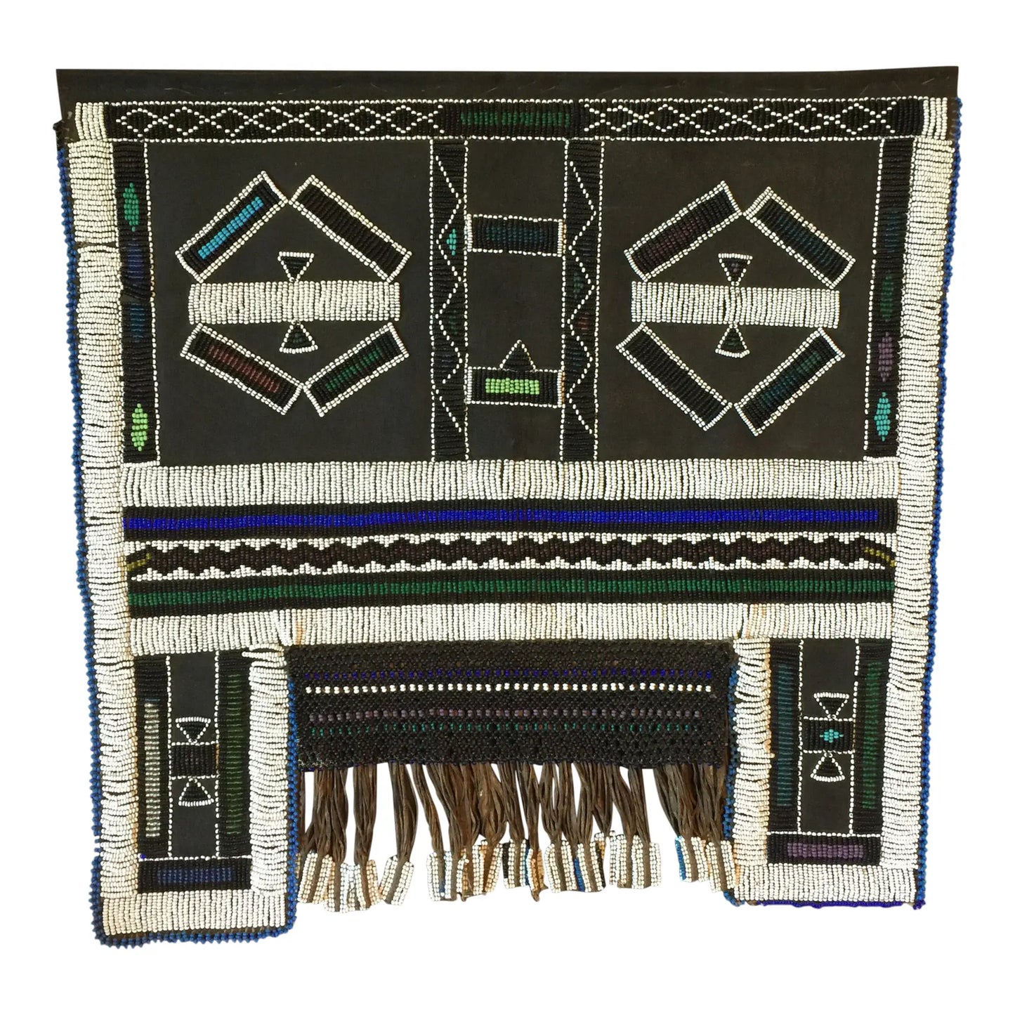 South African Ndebele Leather Beaded Wedding Mapoto Skirt