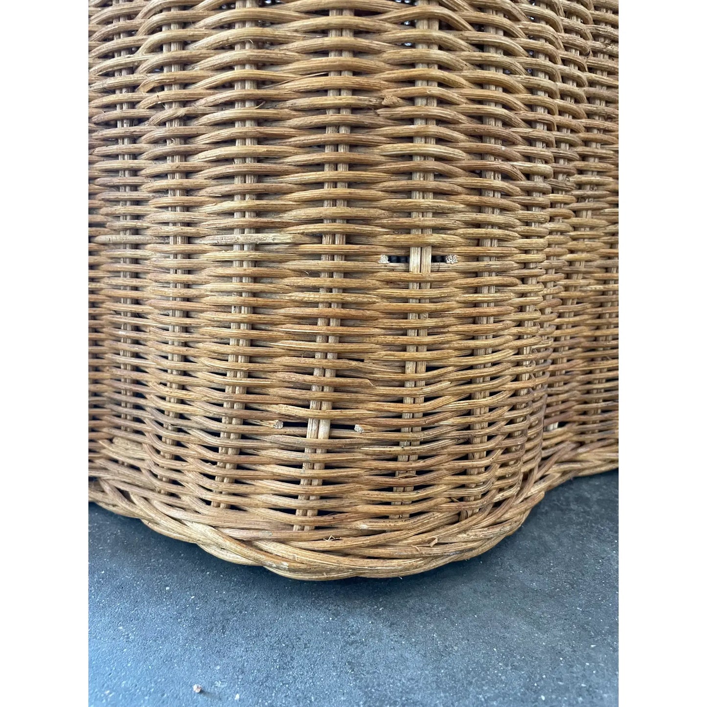 Wicker Trompe L’oeil Ghost Skirt Side Table