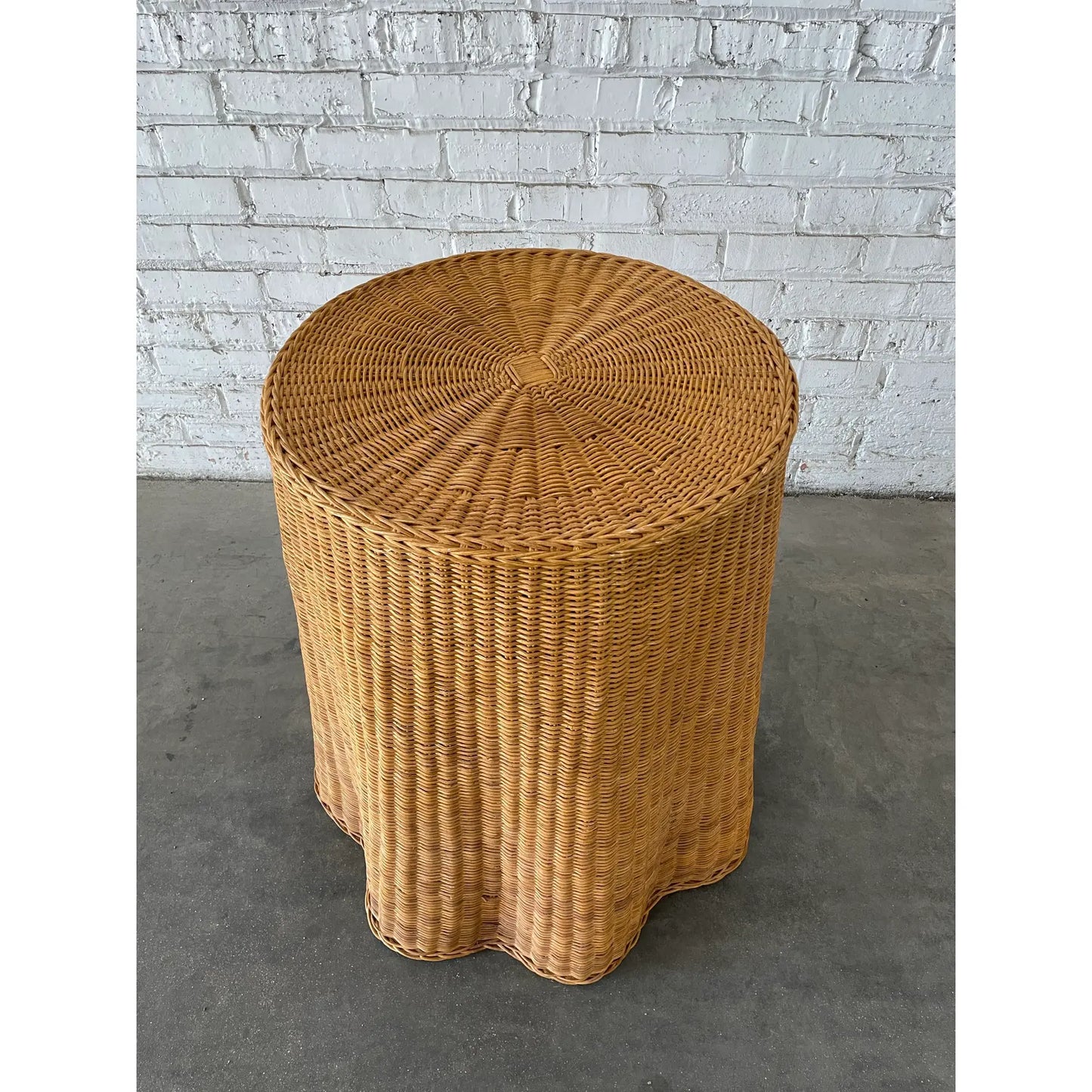 Wicker Trompe L’oeil Ghost Skirt Side Table