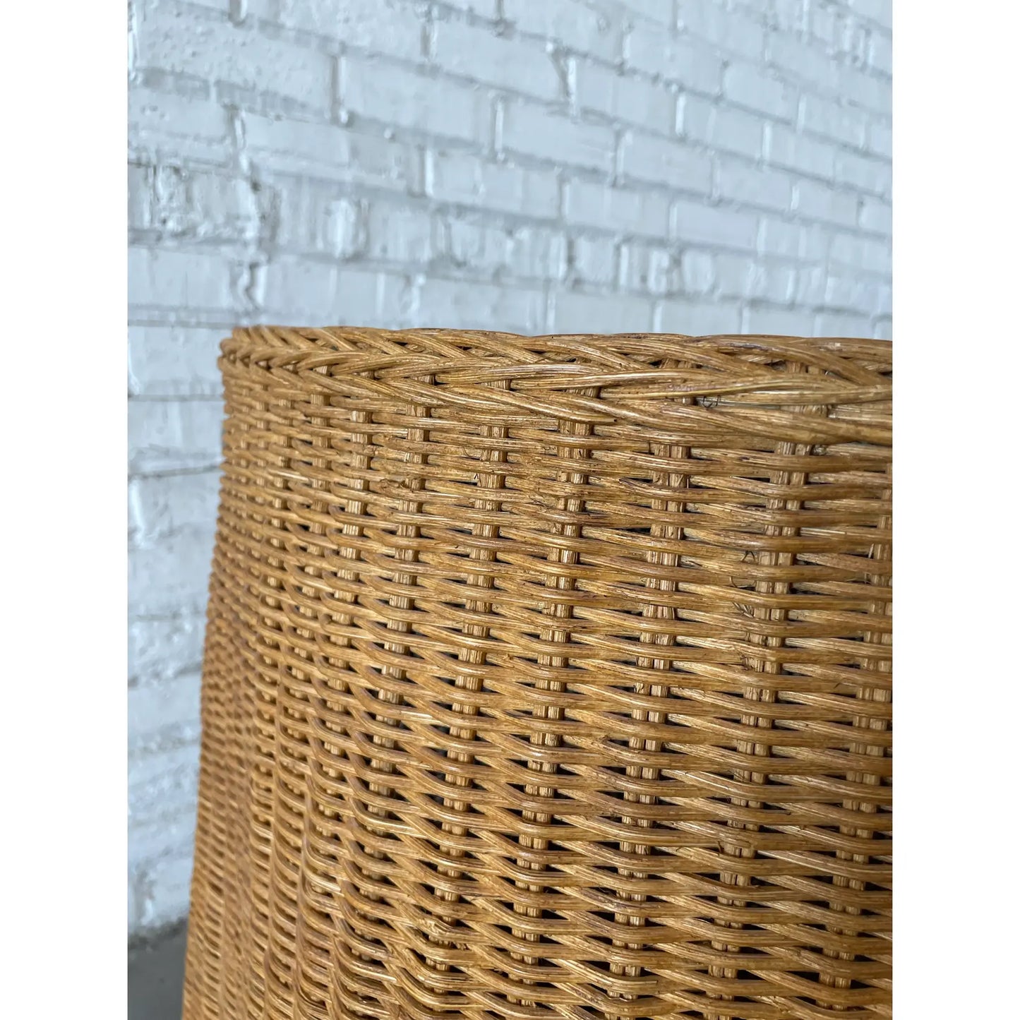 Wicker Trompe L’oeil Ghost Skirt Side Table