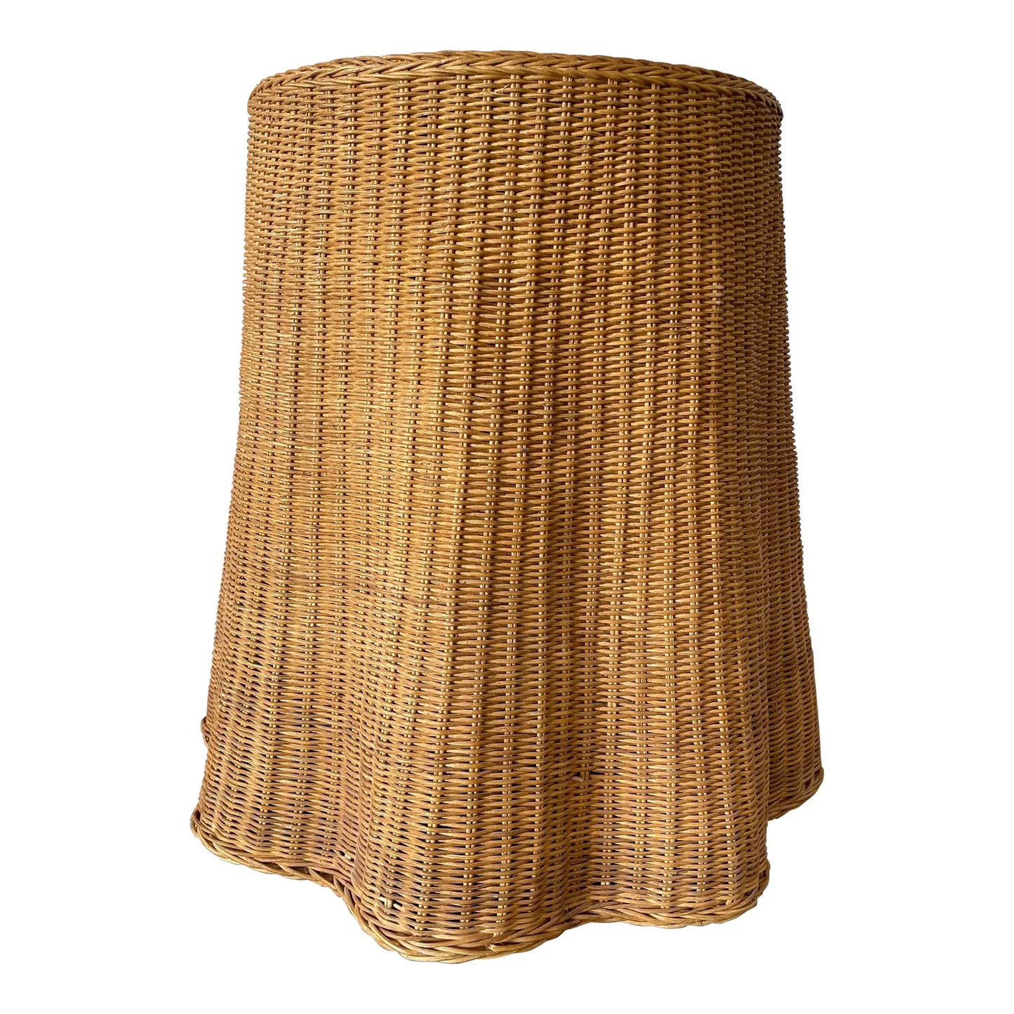 Wicker Trompe L’oeil Ghost Skirt Side Table
