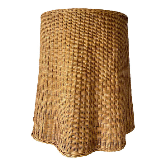 Wicker Trompe L’oeil Ghost Skirt Side Table